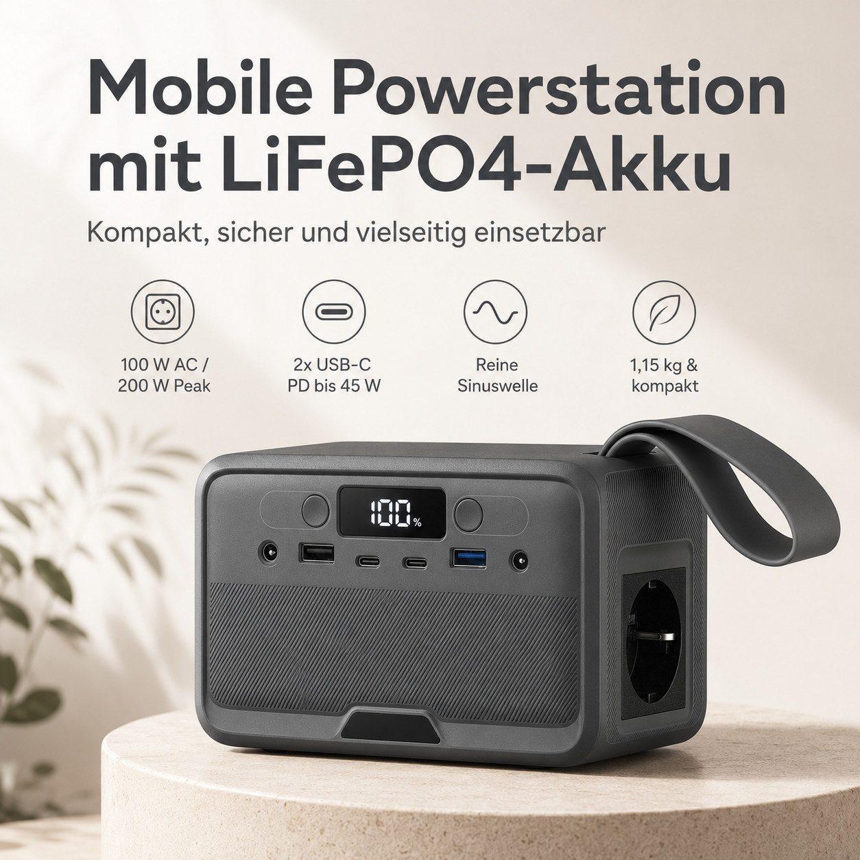 Powerstation R100 - 89,6Wh 100W inkl. 100W Solarpanel