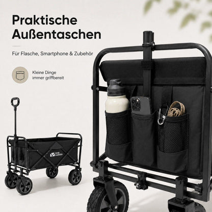 Mobi Faltbollerwagen mit Außentaschen - Schwarz
