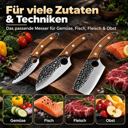Heesem Butchermesser-Set - 3-tlg braun
