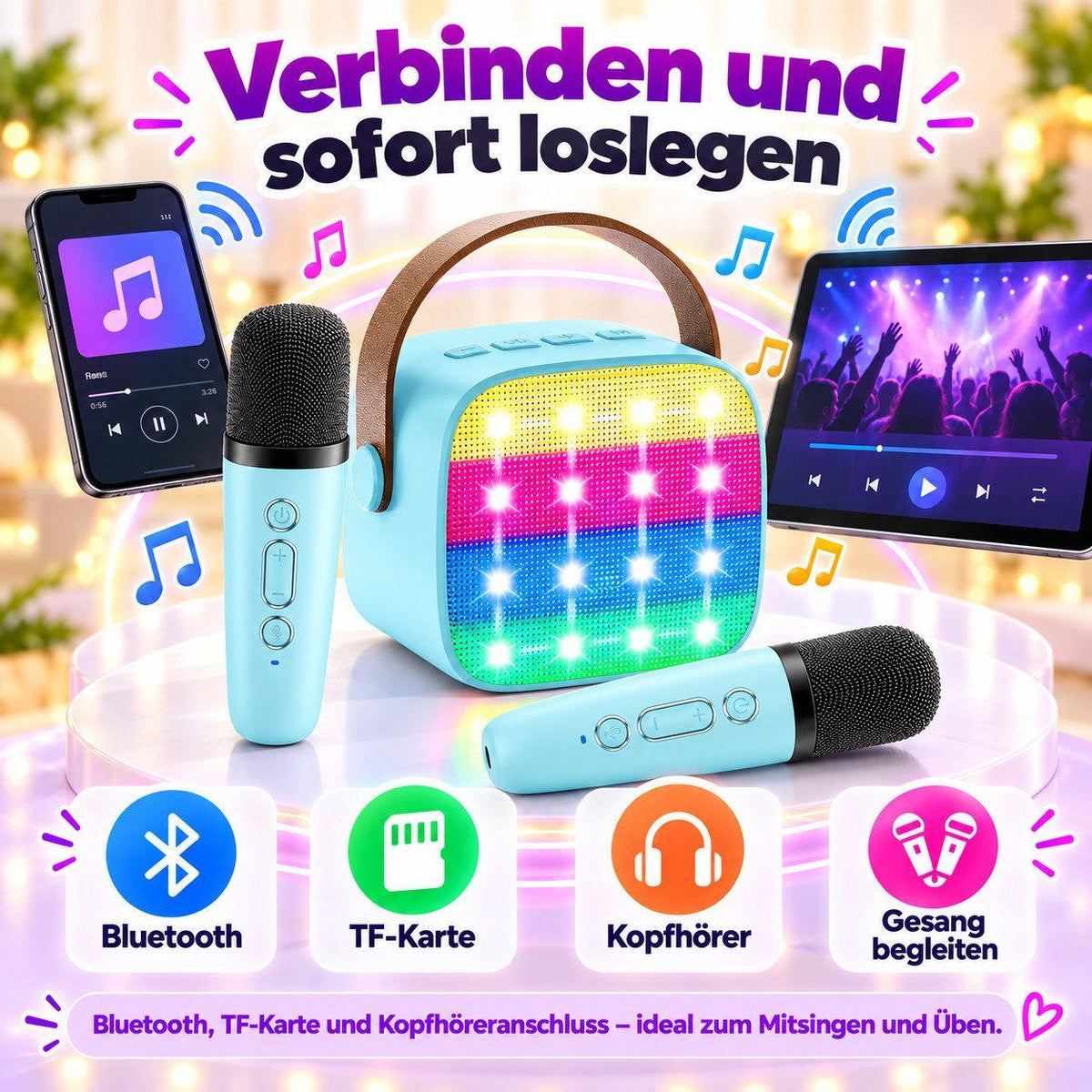 Mini - Karaoke Maschine - Blau