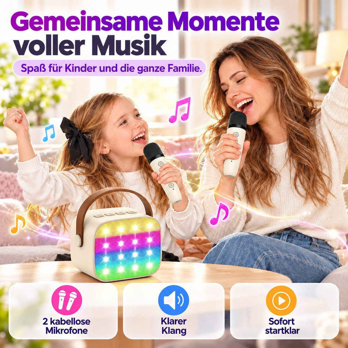 Mini - Karaoke Maschine - Beige