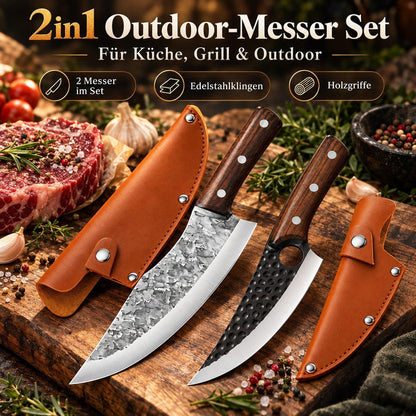 Heesem Butchermesser-Set - 2-tlg braun