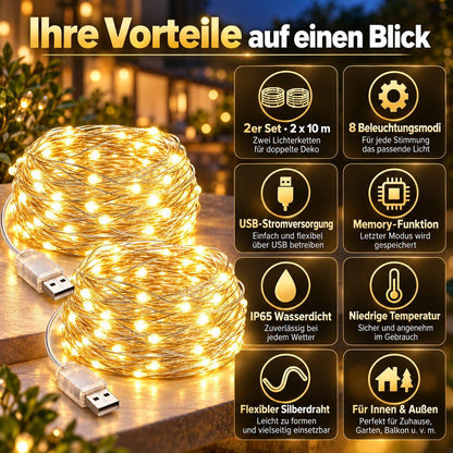 Fremon - LED-Lichterkette Warmweiß - 20m