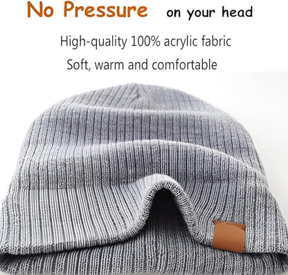 AHAHA Kinder Beanie - 8R Weiß/Grau