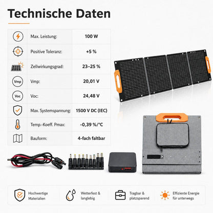 Solarmodul Monokristallin - 100W 24V