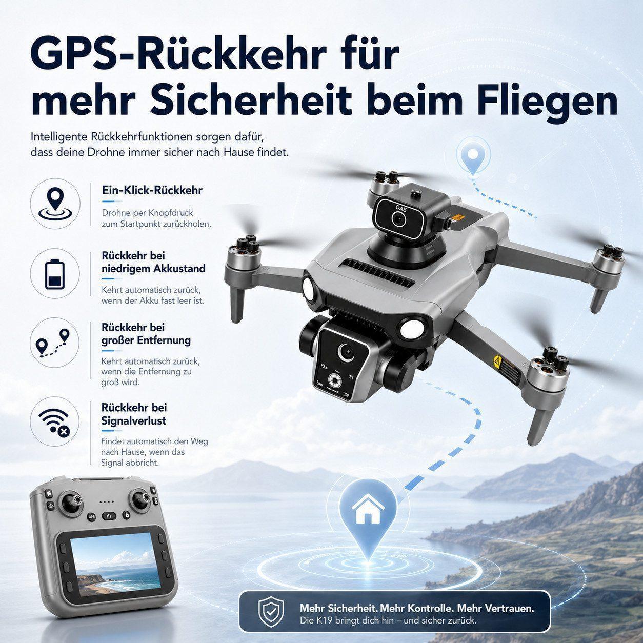 Goldstern RC Quadrocopter - K19 Max - 3 Akkus