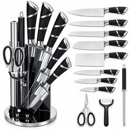 Bonito Küchenmesser-Set - 12-tlg schwarz