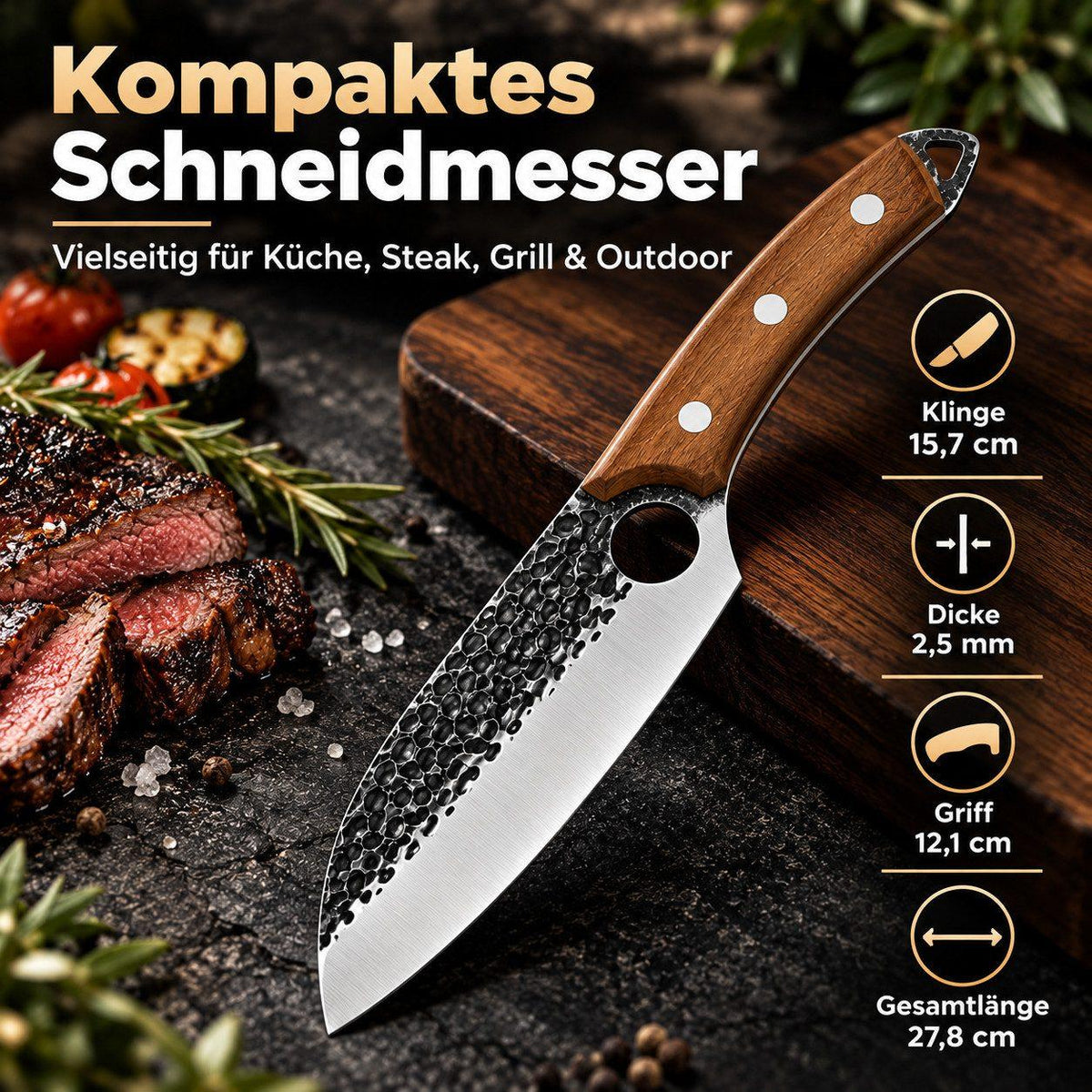 Heesem Butchermesser-Set - 3-tlg braun