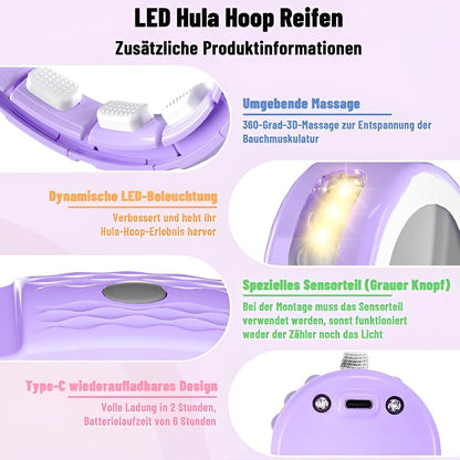 Cozylady - Smart Hula Hoop Reifen - Lila LED