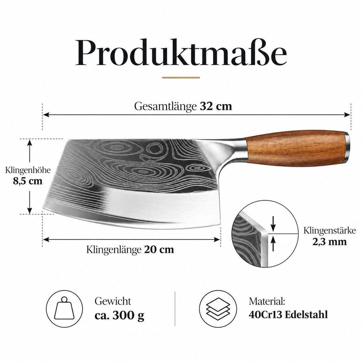 Heesem - Küchenmesser mit Holzgriff
