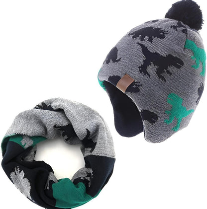AHAHA Kinder Beanie - 0R43 Dino/Grau