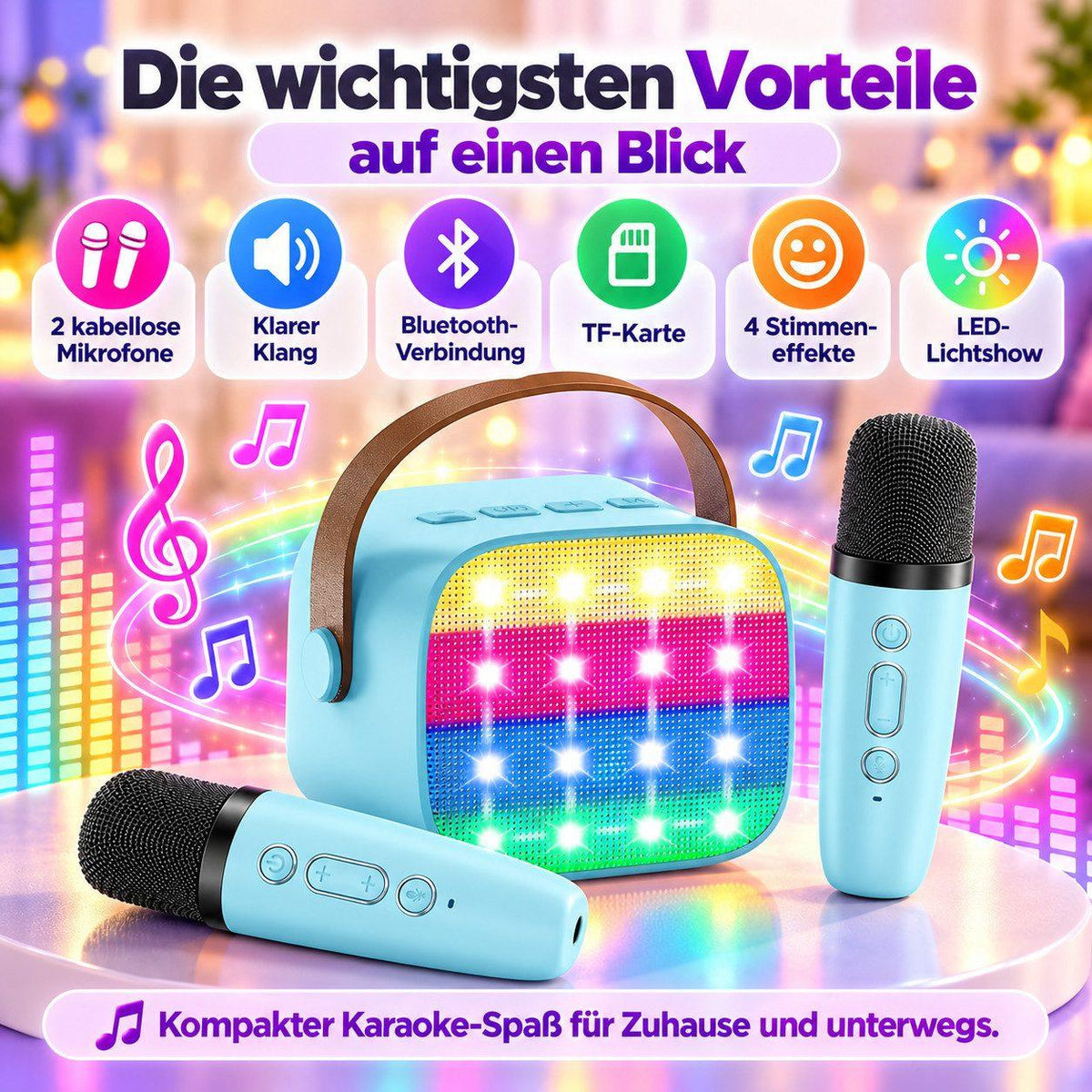 Mini - Karaoke Maschine - Blau
