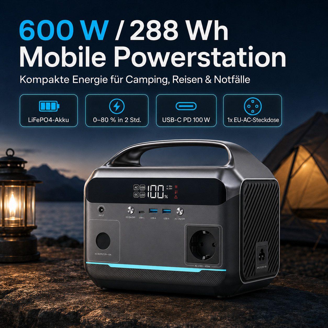 Powerstation NEO K2 - 288Wh 600W inkl. 100W Solarpanel