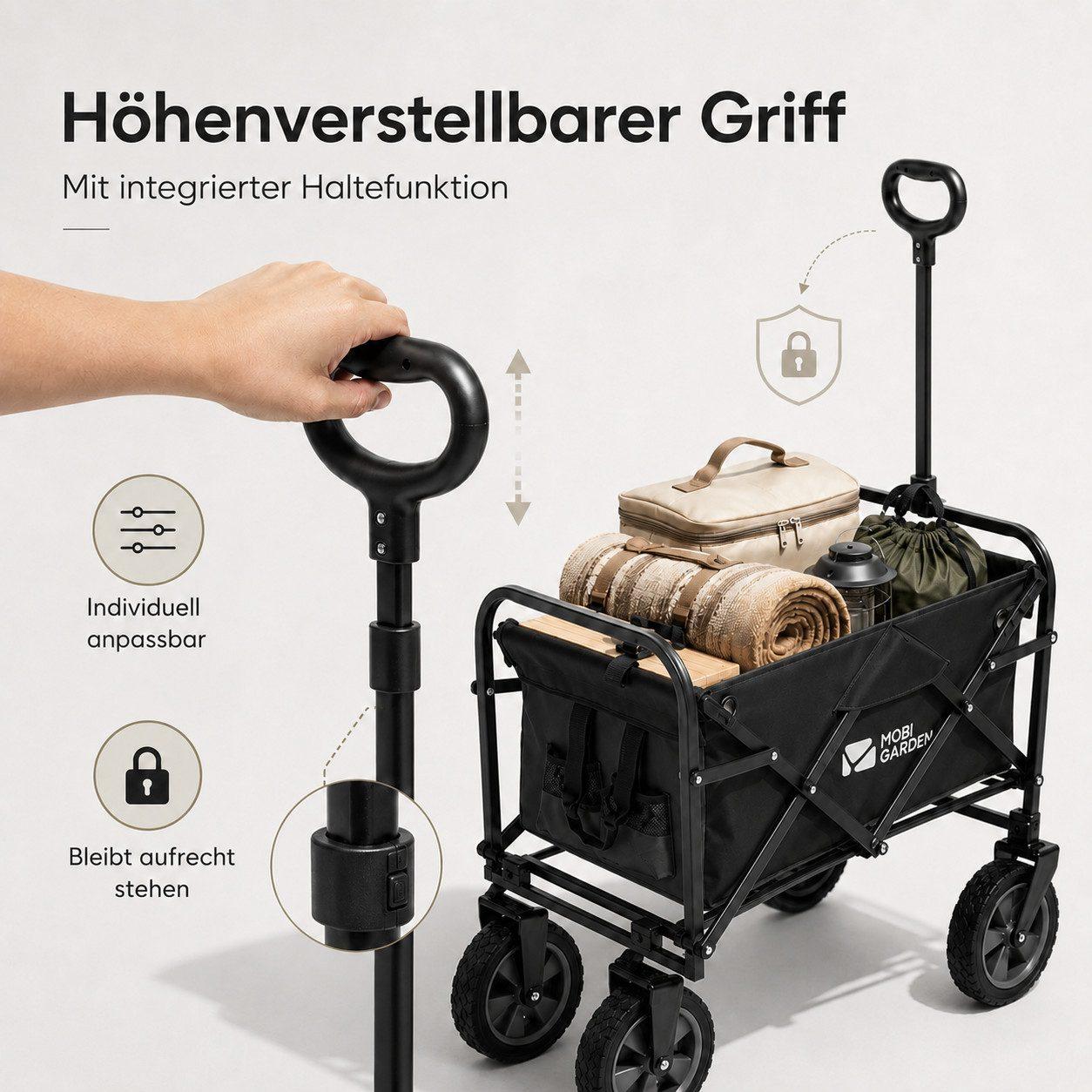 Mobi Faltbollerwagen mit Außentaschen - Schwarz
