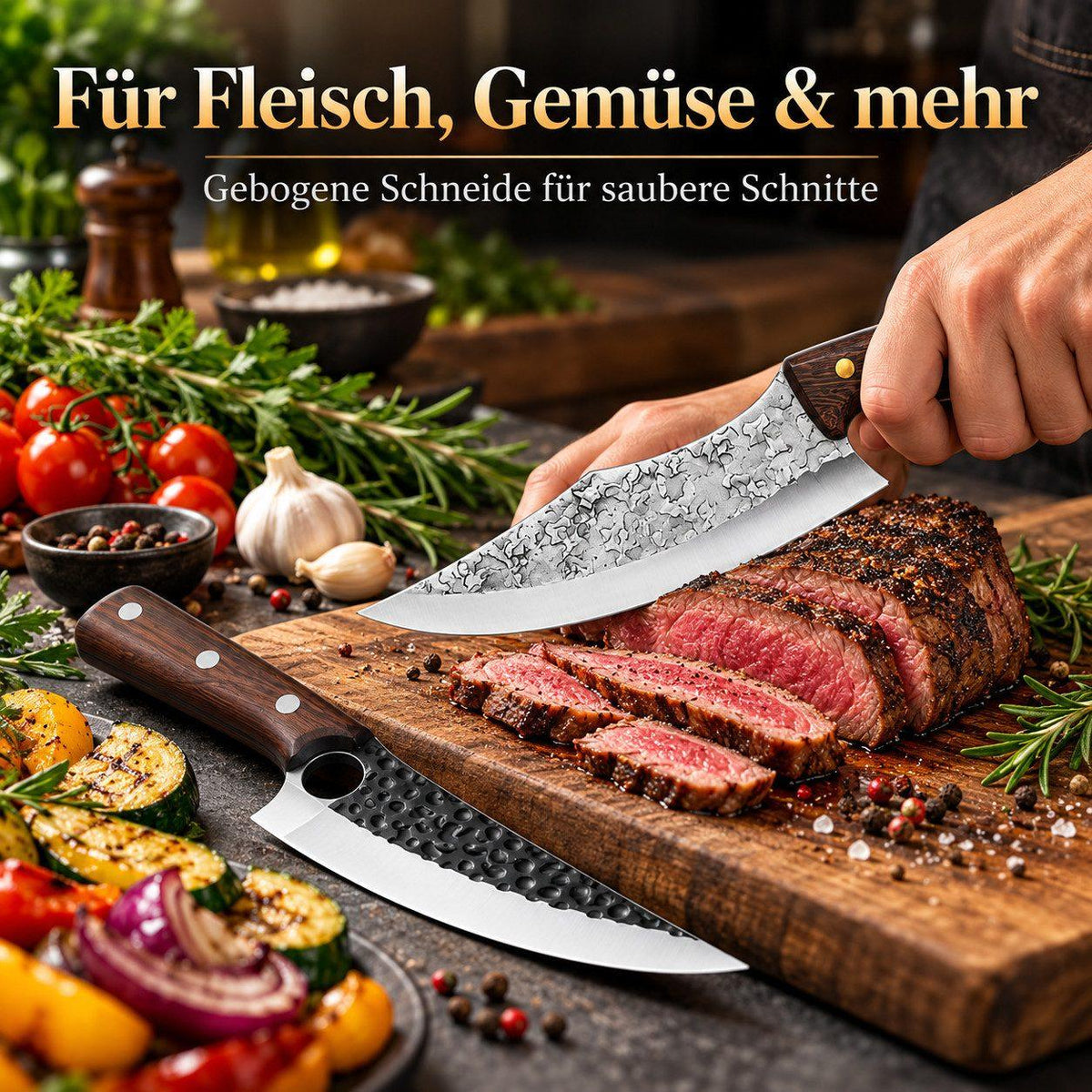 Heesem Butchermesser-Set - 2-tlg braun