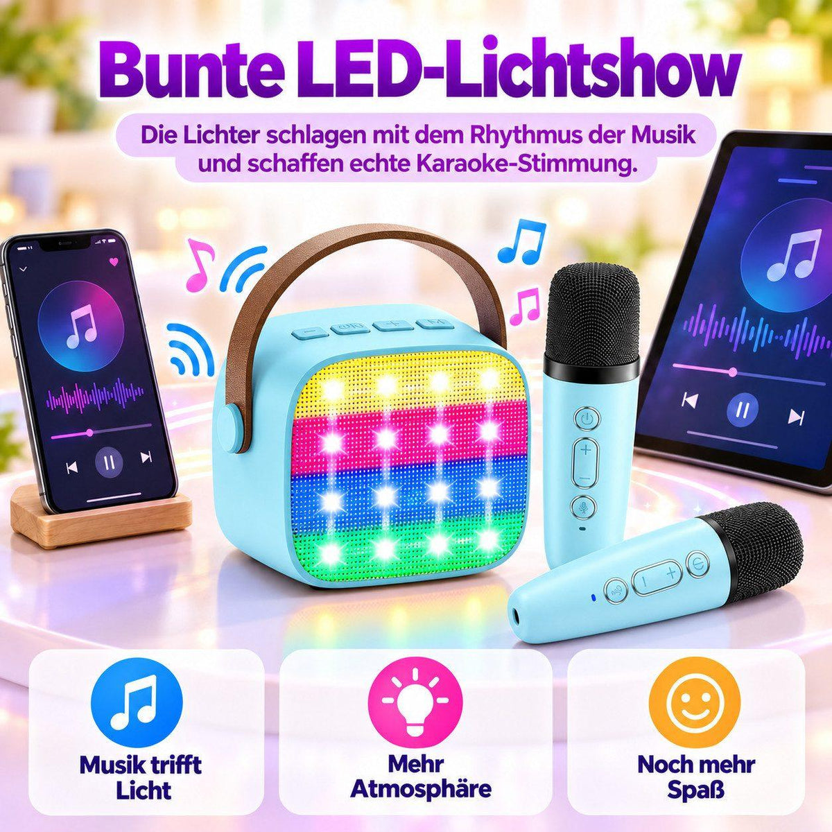 Mini - Karaoke Maschine - Blau