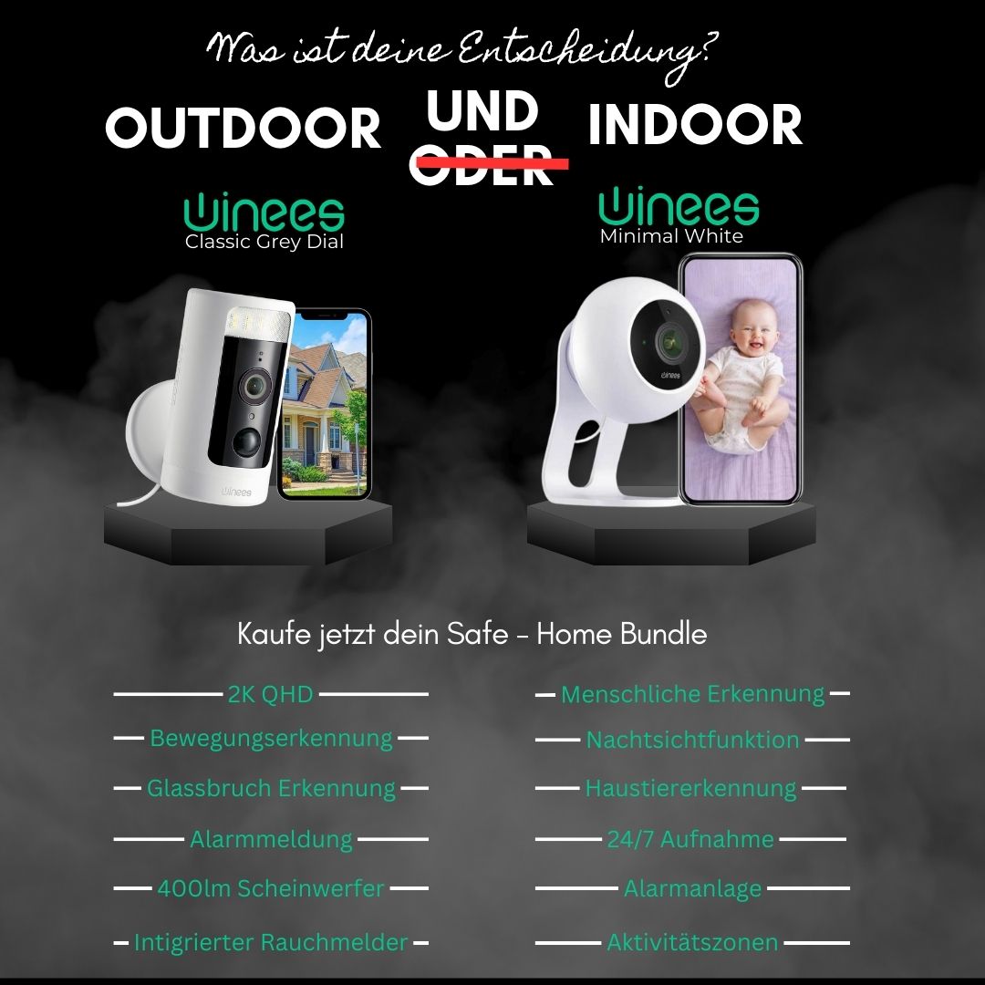 Winees Überwachungskamera - 1er In- & Outdoor Bundle