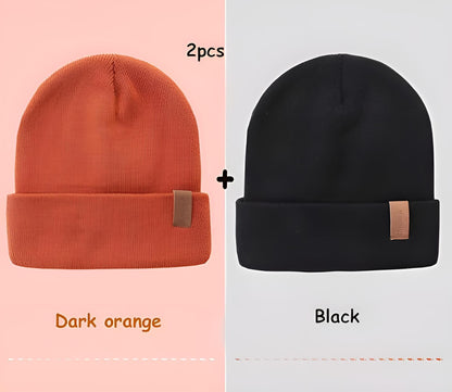 AHAHA Beanie - 2er Schwarz Orange