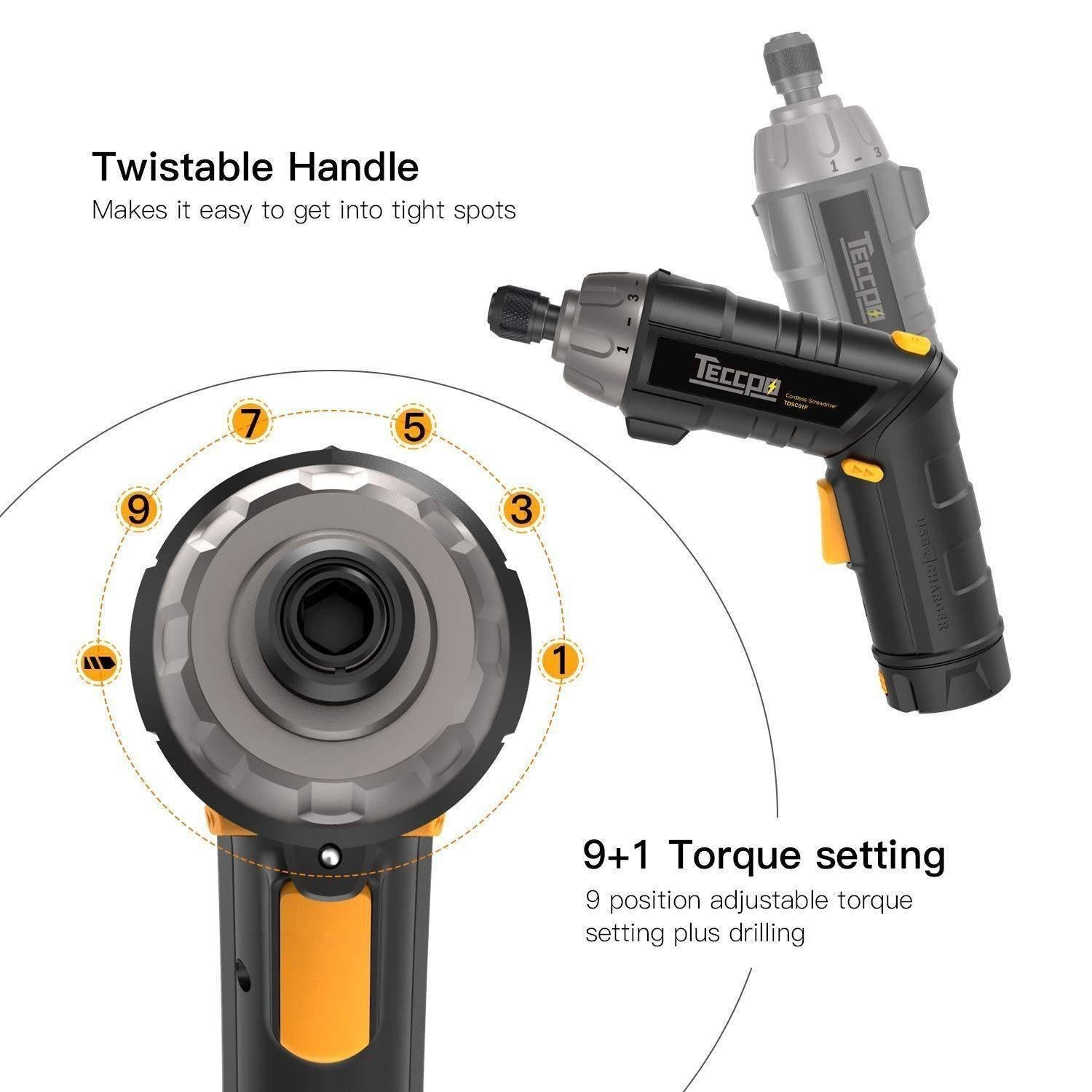 TECCPO Akkuschrauber 6Nm - TDSC01P Schwarz