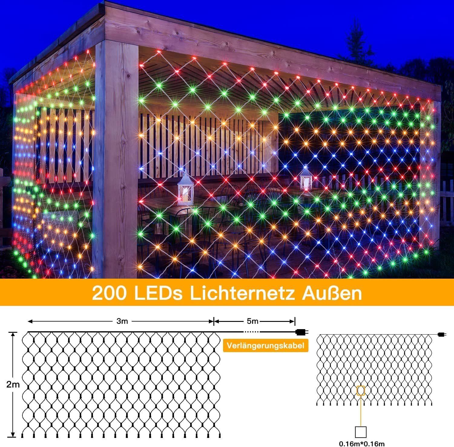 Ollny LED-Lichternetz, 200-flammig - JFSJ