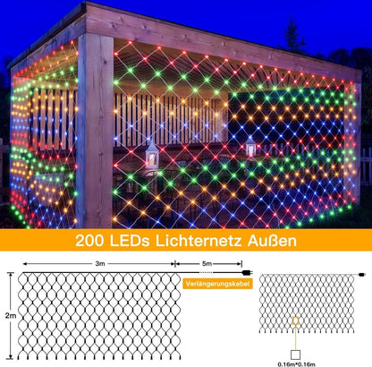 Ollny LED-Lichternetz, 200-flammig - JFSJ