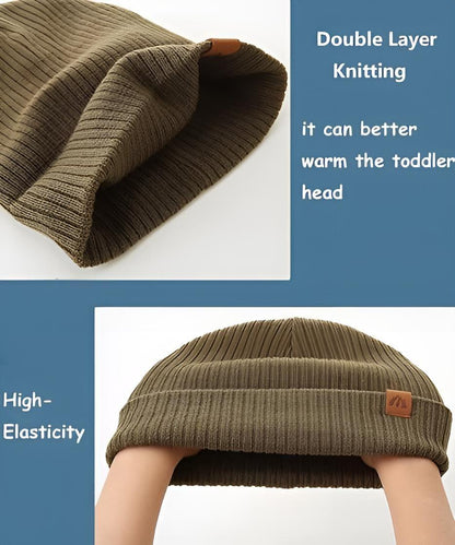 AHAHA Kinder Beanie - 2er Blau Braun