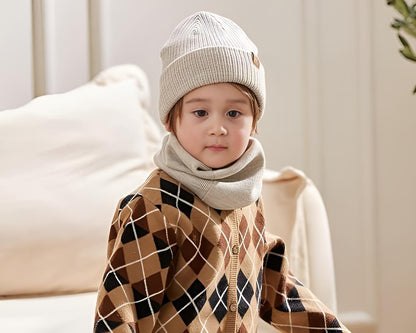 AHAHA Kinder Beanie - 2er Beige