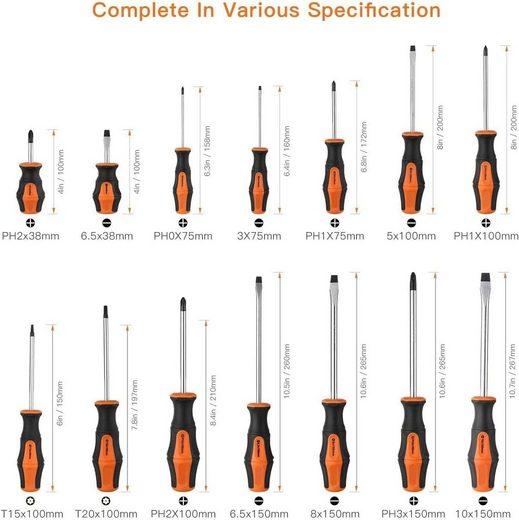 Diyarts Schraubendreher, (26 St), Schraubenzieher Set, 26-teilig, Chrom-Vanadium-Stahl, Komfortgriff - Mallkum
